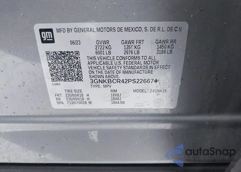 2023 Chevrolet Blazer Fwd 2Lt z USA, uszkodzony, nr VIN 3GNKBCR42PS226674